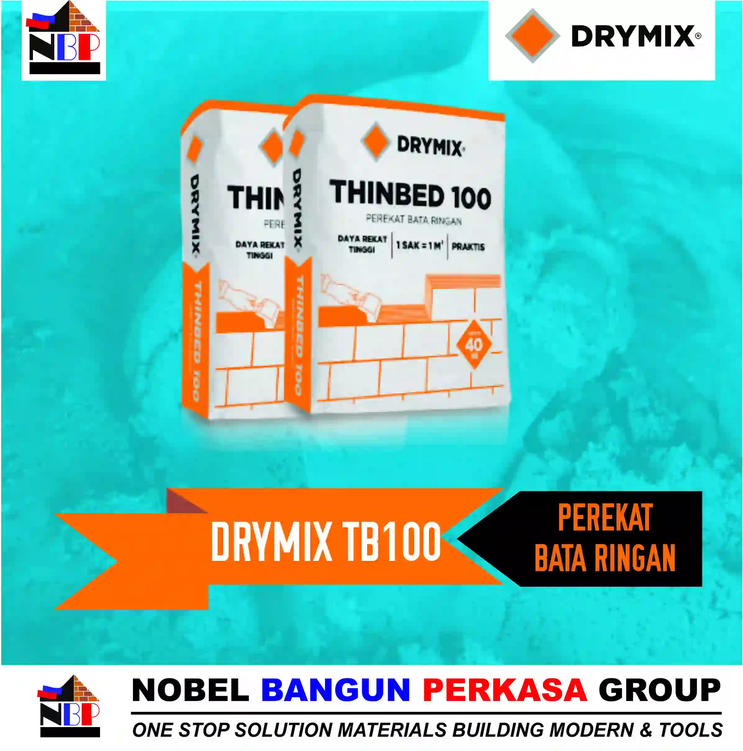 drymix tb 100 perekat bata ringan hebel